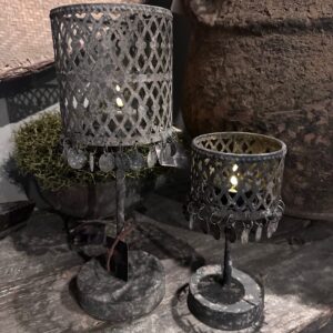 Metalen windlicht met muntjes