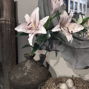 Levensechte Kunst Lelie - Oud Roze & Wit