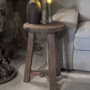 Bijzettafel / kruk oud hout
