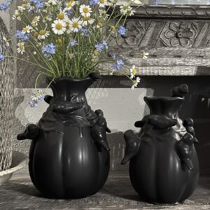 Vogel vaas mat zwart