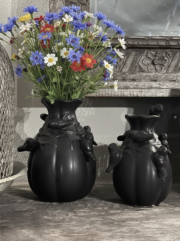 Vogel vaas mat zwart - Afbeelding 3