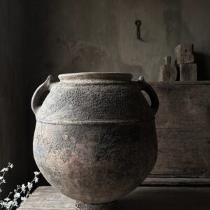 Antieke Turkse Kruik – Unieke Wabi-Sabi Geurpot (Groot)