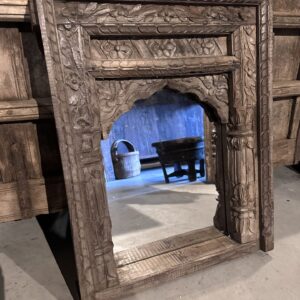 Authentieke Indiase Spiegel – Handgesneden Hout – 48x61 cm