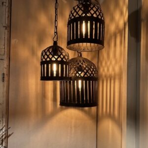Mat Zwarte Kooi Hanglampen – Authentiek Indiaas Design (Beschikbaar in 3 Maten)