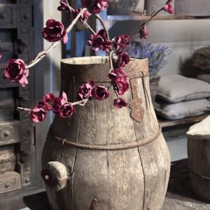 Unieke Grote Oude Chinese Houten Bak / Kruik (48 cm) – Landelijk & Wabi Sabi