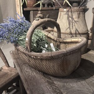 Unieke Oude Chinese Plukmand – Authentiek & Landelijk (63x39x40 cm)
