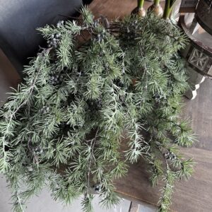 Kunst Jenevertak met Bessen (90 cm) – Hangende Decoratietak / Toef