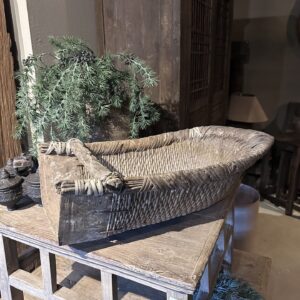Authentieke Chinese Graanschep / Wanmand – Robuust & Landelijk Woonaccessoire (64 x 40 cm)