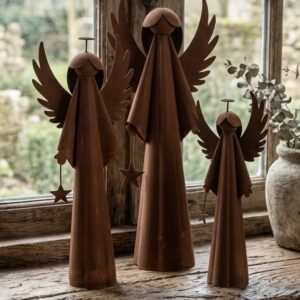 Stoere Metalen Roest Engel met Ster