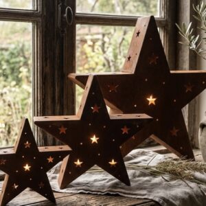 Sfeervol Roest Windlicht Ster – Sobere en Stoere Kerstdecoratie