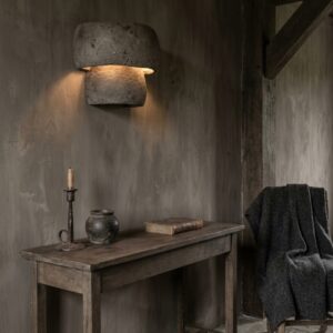 Robuuste Sobere Leem Wandlamp - Handgemaakt Organisch Design