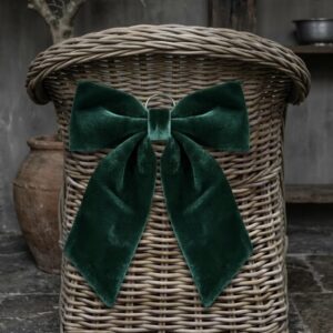 Luxe Fluwelen Strik Donkergroen – Elegante Woondecoratie met Ophangring (40 cm & 65 cm)