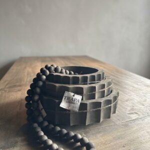 Houten schaal met ribbelrand