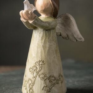 Decoratie Beeld Engel 12 cm Groen Polyresin Kerstdecoratie
