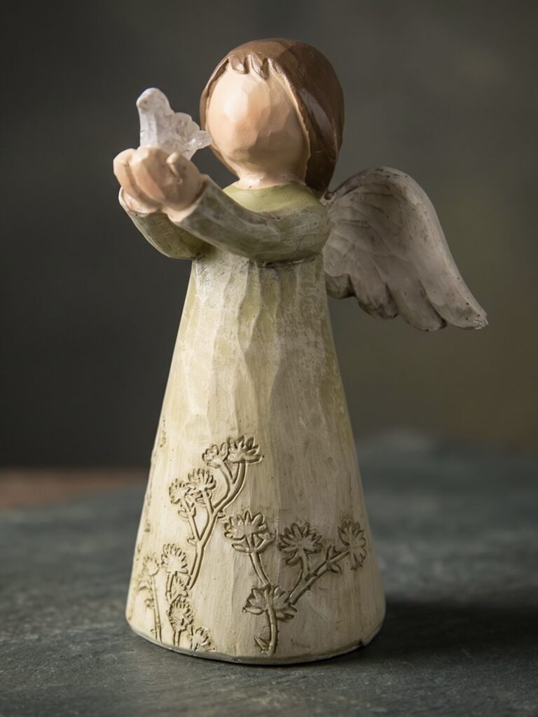 Decoratie Beeld Engel 12 cm Groen Polyresin Kerstdecoratie